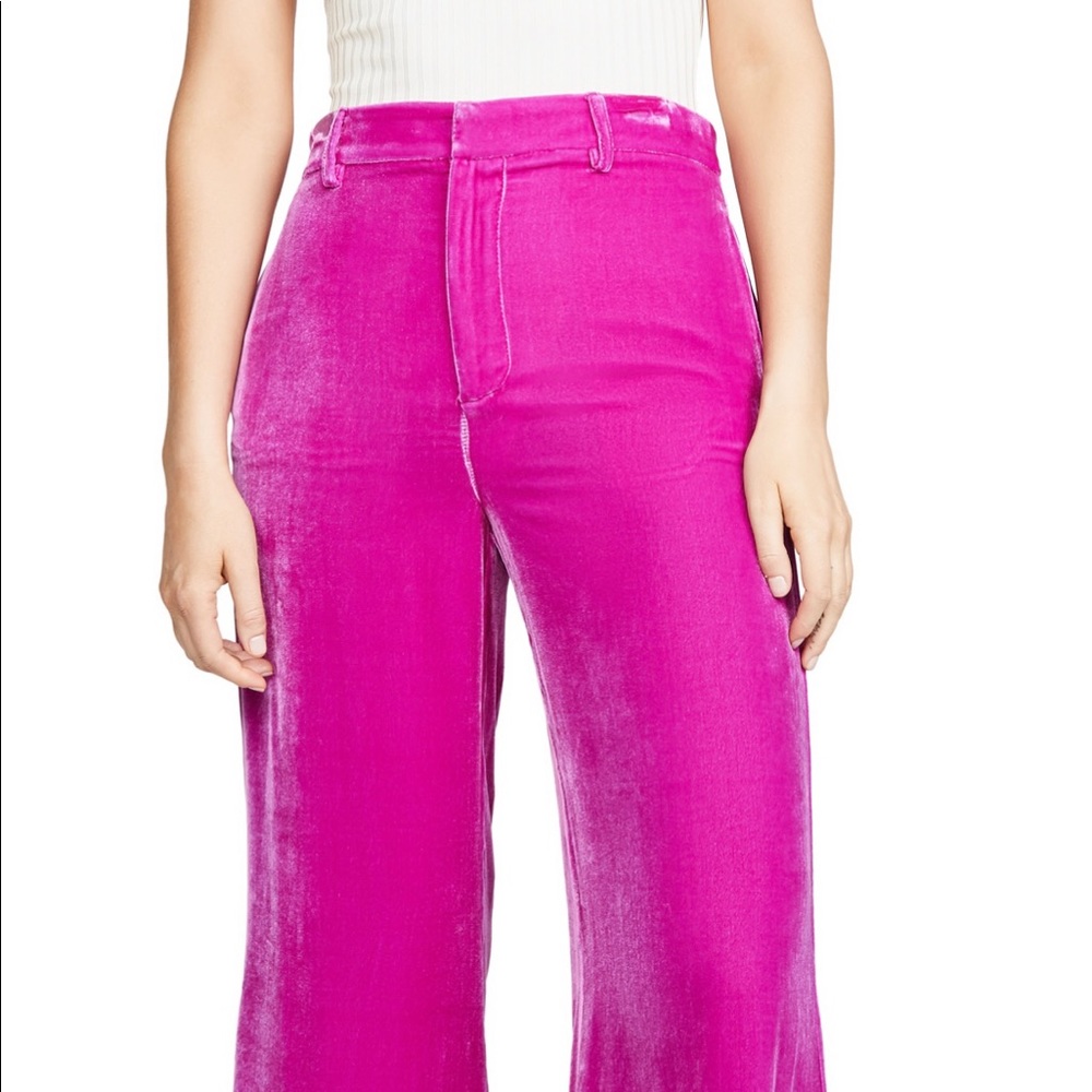 Les Reveries Velvet Lounge Pants Fuchsia Sz 12